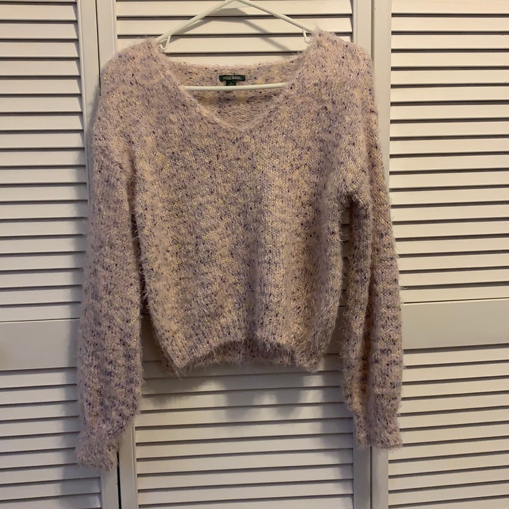 Wild fable bell sleeve cropped sweater